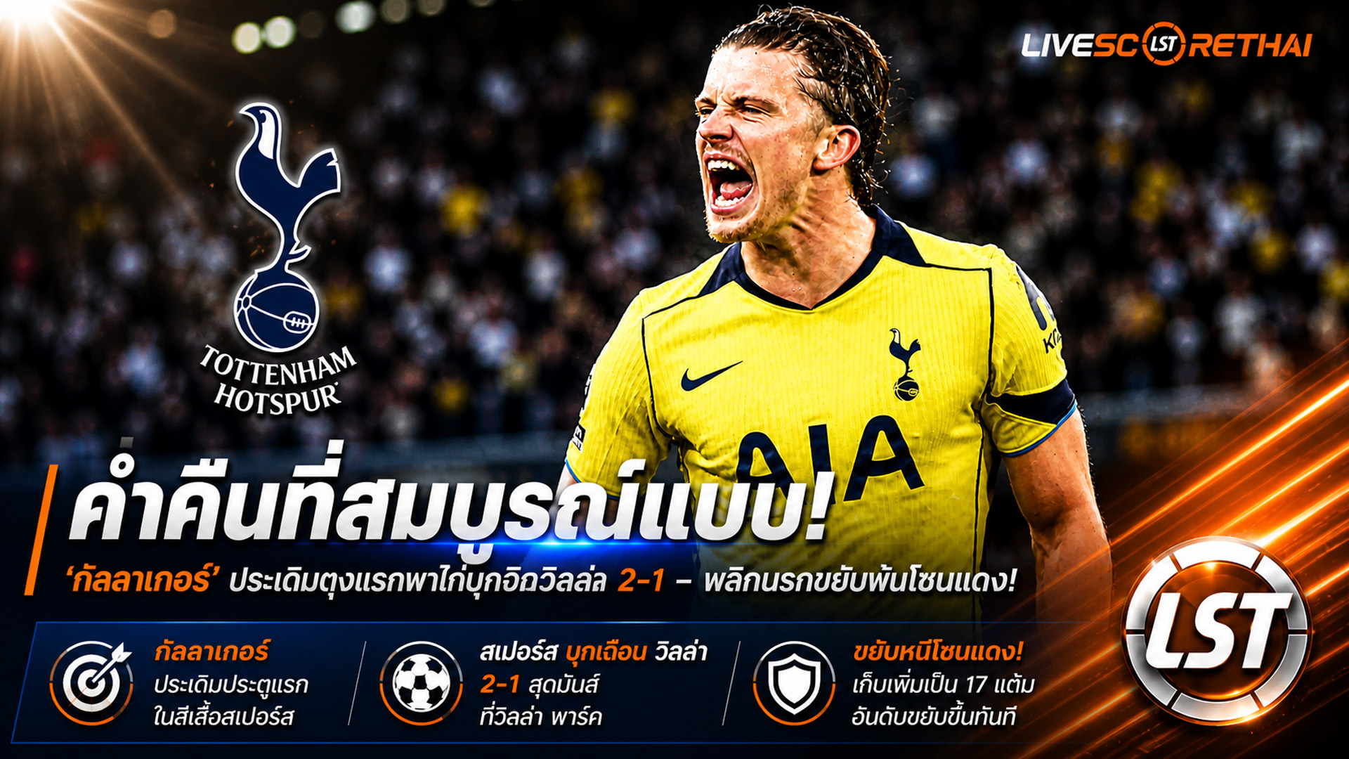 ข่าวฟุตบอล วันจันทร์ ที่ 4 พฤษภาคม 2568 : "ค่ำคืนที่สมบูรณ์แบบ! ‘กัลลาเกอร์’ ประเดิมตุงแรกพาไก่บุกจิกวิลล่า 2-1 – พลิกนรกขยับพ้นโซนแดง พร้อมเผยความประทับใจที่มีต่อ ‘เด แซร์บี้’"