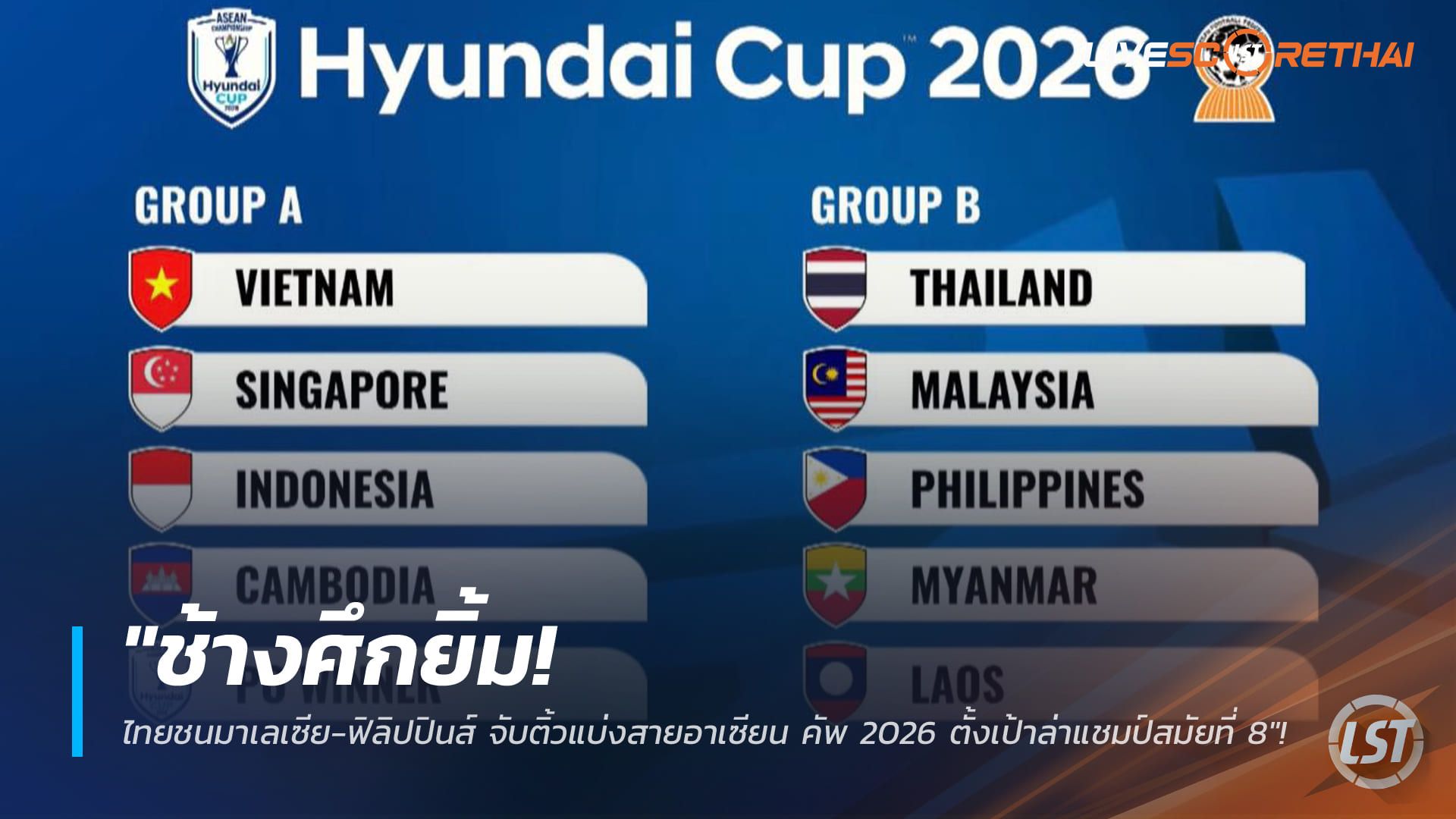 ข่าวฟุตบอลไทย วันศุกร์ ที่ 16 มกราคม 2568 : "ช้างศึกยิ้ม! ไทยชนมาเลเซีย-ฟิลิปปินส์ จับติ้วแบ่งสายอาเซียน คัพ 2026 ตั้งเป้าล่าแชมป์สมัยที่ 8"!